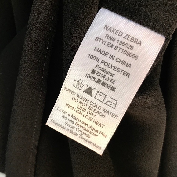 NWT NAKED ZEBRA Black Sleeveless Top With Ruffle - Picture 6 of 6